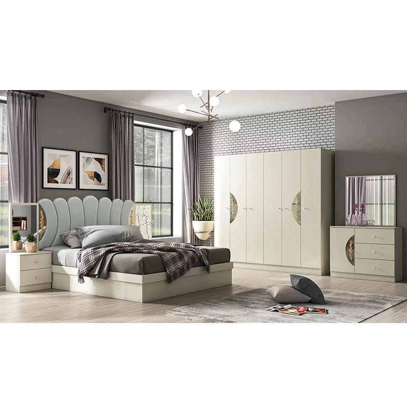 

Modular Wardrobe Drawer Frame Luxury King Home Bed MDF Wood Modern Bedroom