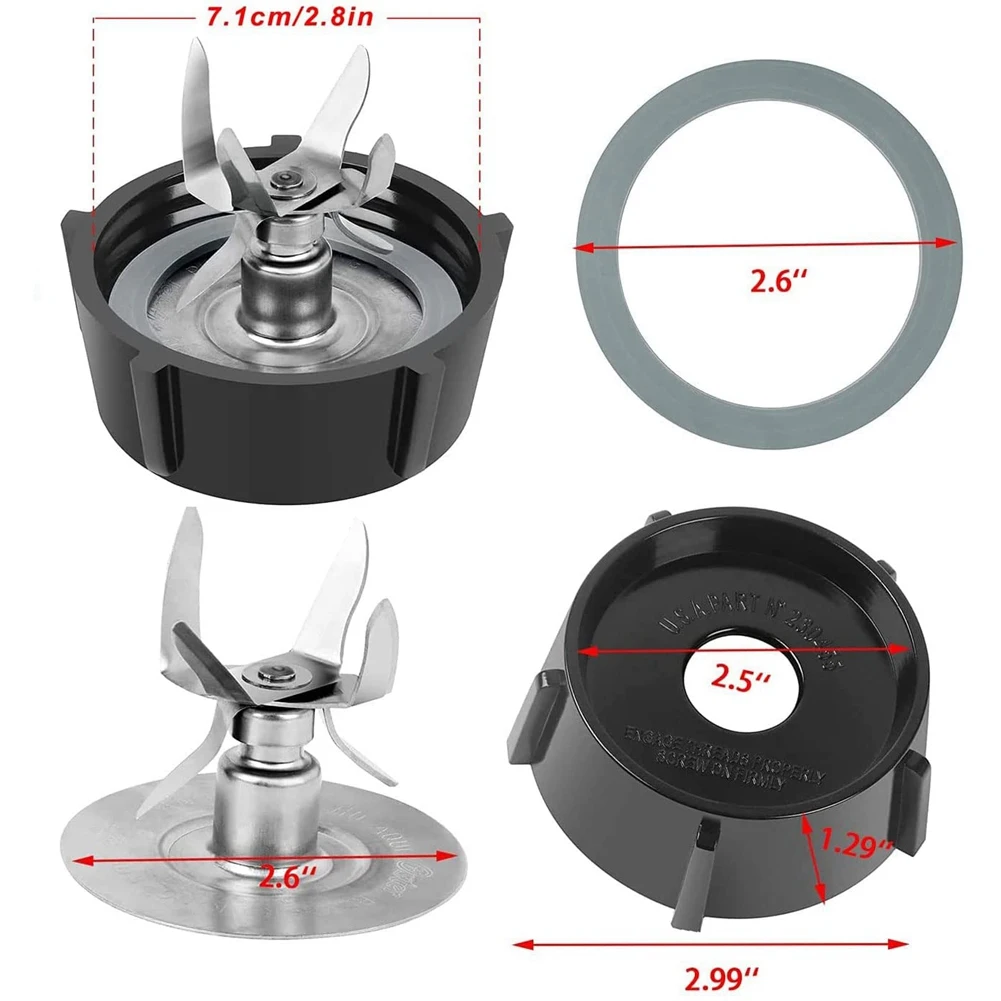 Replacement Parts for Oster Osterizer Blender Blades with 4902 Blender Jar Bottom & 6 Point Fusion Blade 4961