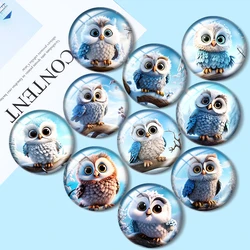 Cartoon Owls Clipart 12mm/16mm/18mm/20mm /30mm Round glass cabochon flat back Making findings for bracelets