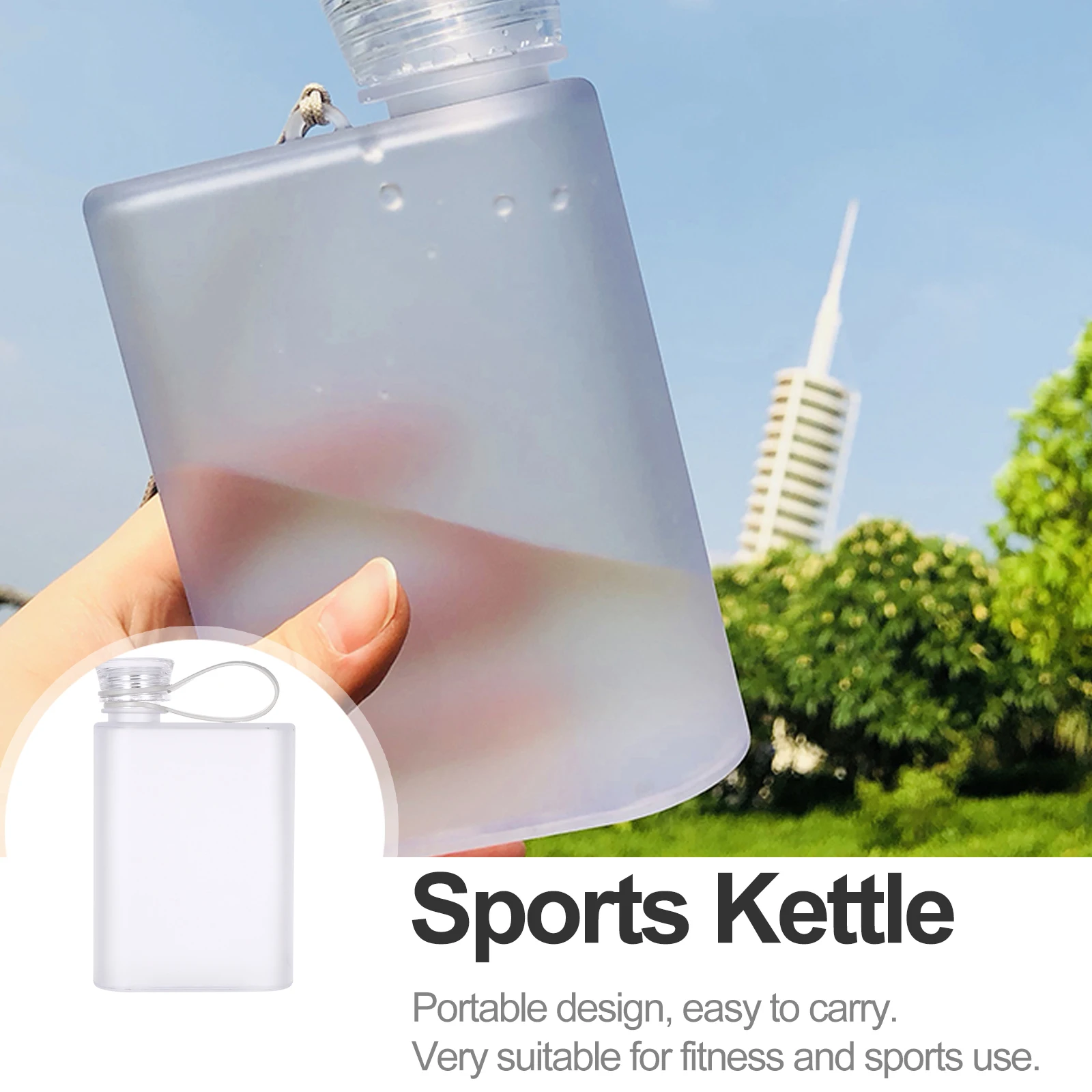 

1pc Sports Water Leakproof Portable Plastic Fitness Drinking Bottle Travel Kettle Outdoor Water Bottle Reusable For