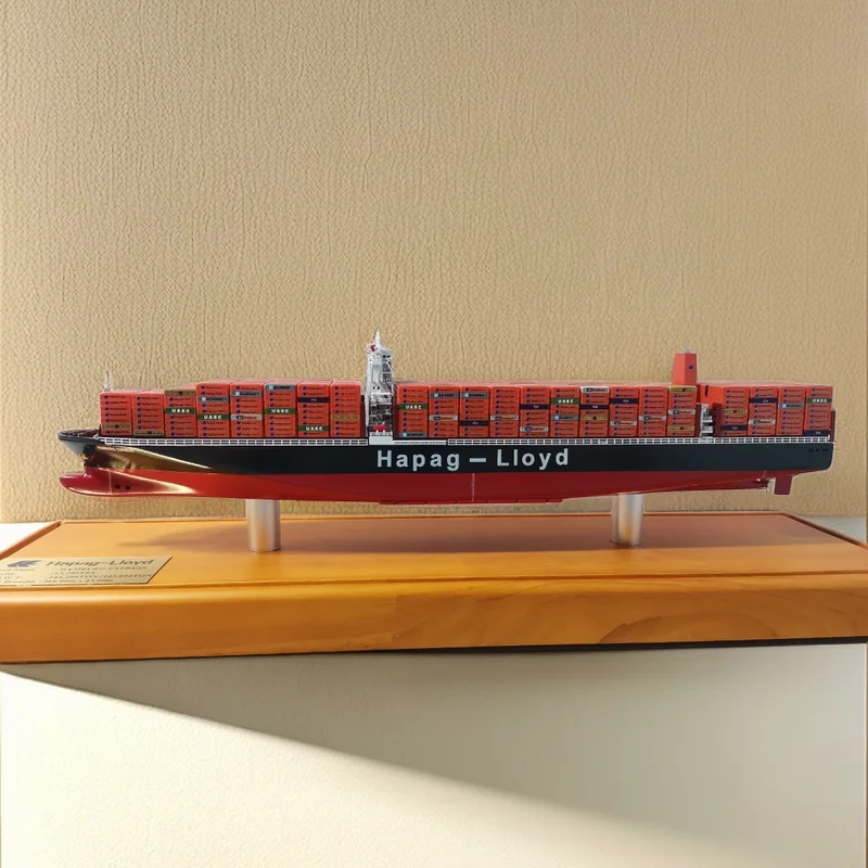 

50cm Finished Shipping Container Ship Model Alloy Simulation Ocean Freight Boat Desktop Decoration Ornaments Nautical Collection
