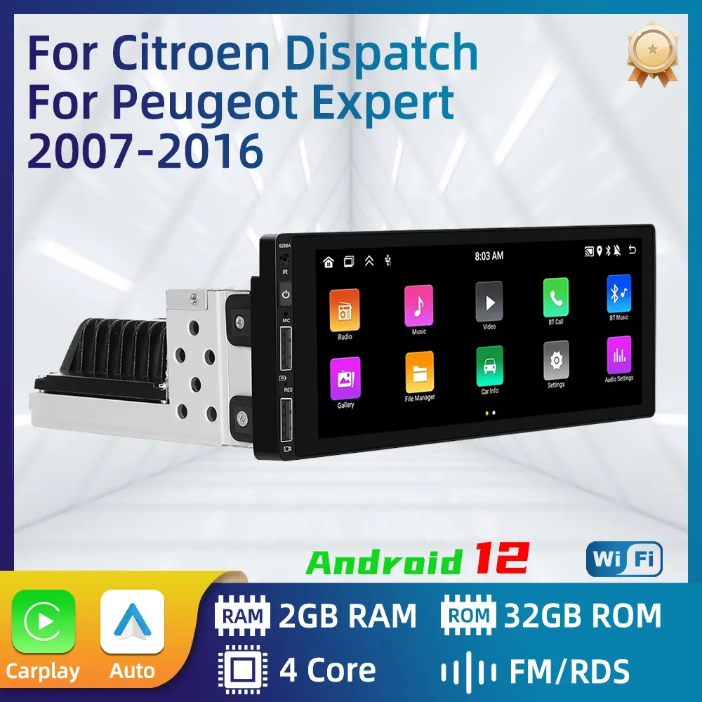 

For Citroen Dispatch Peugeot Expert 2007 - 2016 1din Android Car Multimedia 1 Din Radio Stereo Head Unit Carplay Autoradio GPS