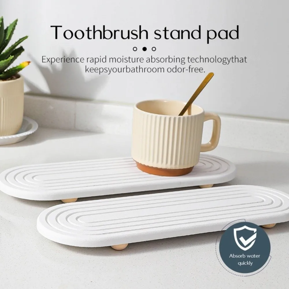 

Odor-Free Non Slip Diatom Mud Sink Tray Molds Resistant Diatomaceous Moisture Wicking Tray Instant Dry Draining Board Bathroom