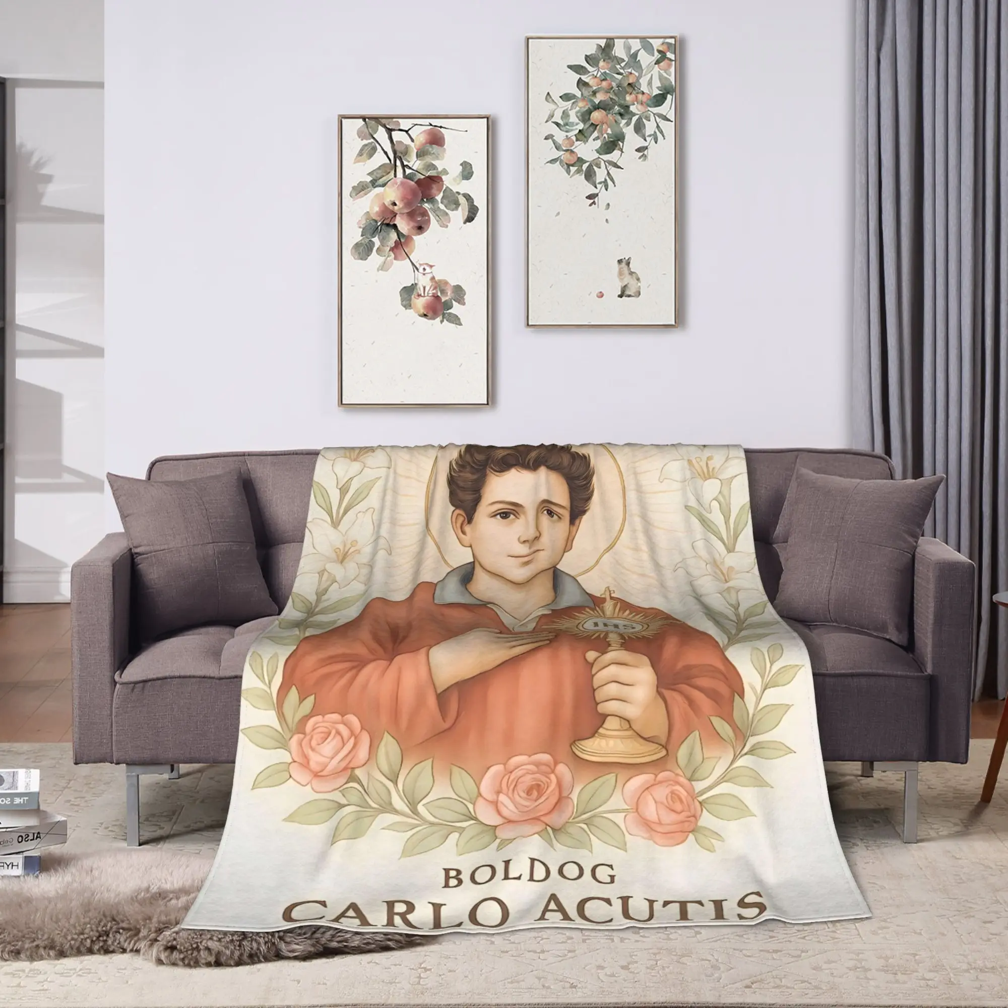 Saint Carlo Acutis  Blanket Quality Super Soft  Bedding Throws Winter Decorative Couch Chair Novelty Bedspread