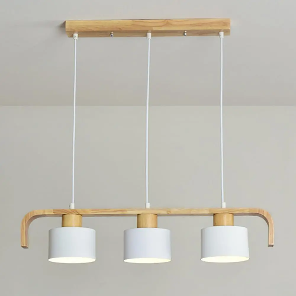 

Modern Linear Pendant Light for Kitchen Island, Nordic Style Wooden Hanging Ceiling Lamp, Suitable for Dining Table
