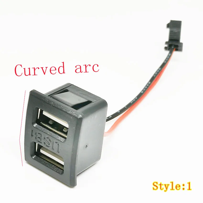 1PCS USB Female Base Type-C Double-Layer Socket USB A Female Lamp Charging Socket Power Socket with Cable Connector