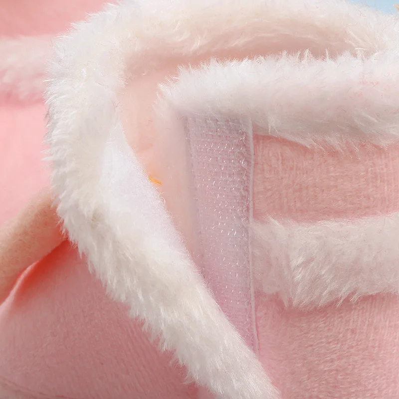 2023 Winter Snow Baby Bow Boots 3 Colors Warm Fluff Balls Indoor Cottton Soft Rubber Sole Infant Newborn Toddler Baby Shoes