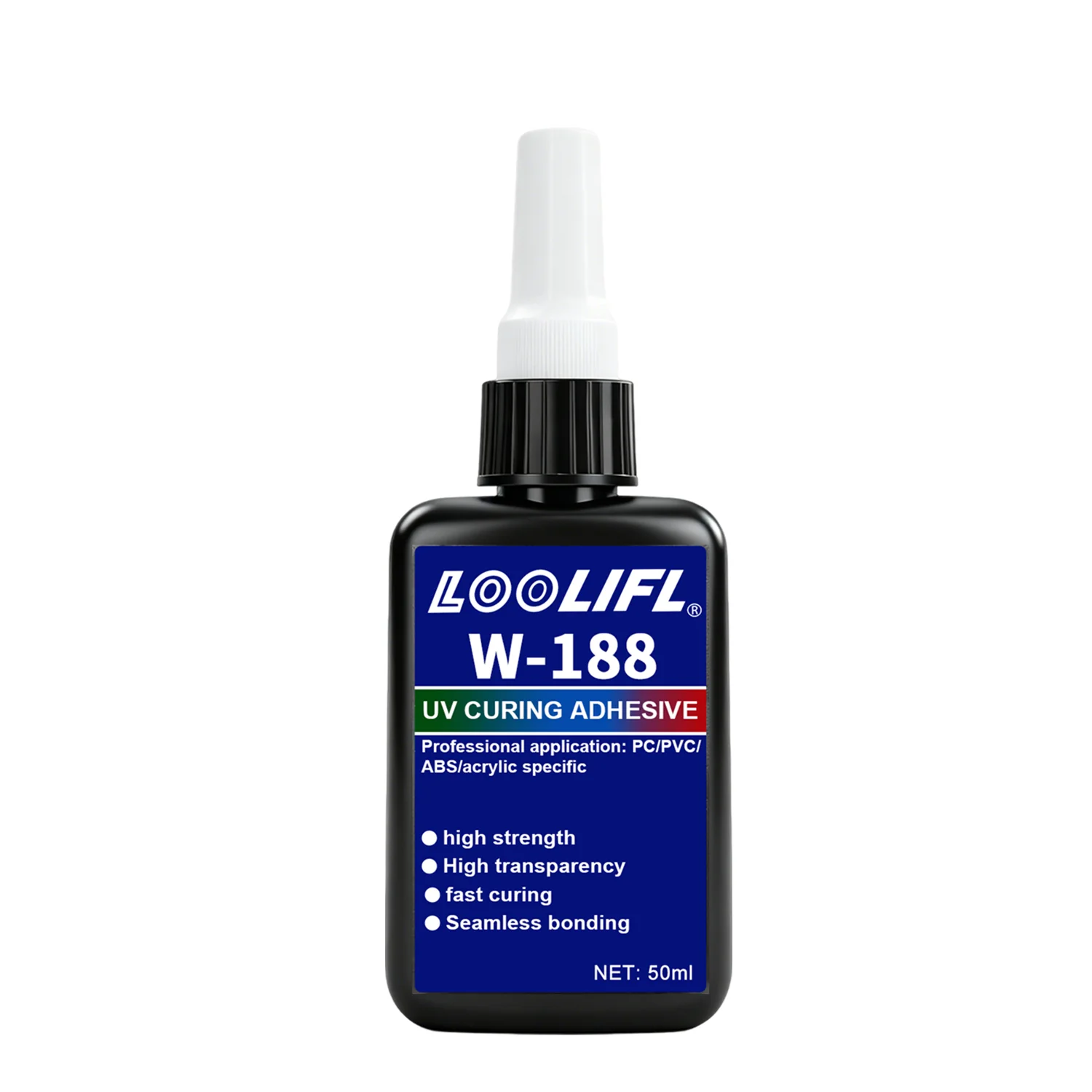 W-183 Neuer starker, hochfester 50ml klarer UV-Harzkleber, UV-härtender Klebstoff für DIY-Kristallhandwerk, Reparatur von Glas, Metall, ABS – Detail 7
