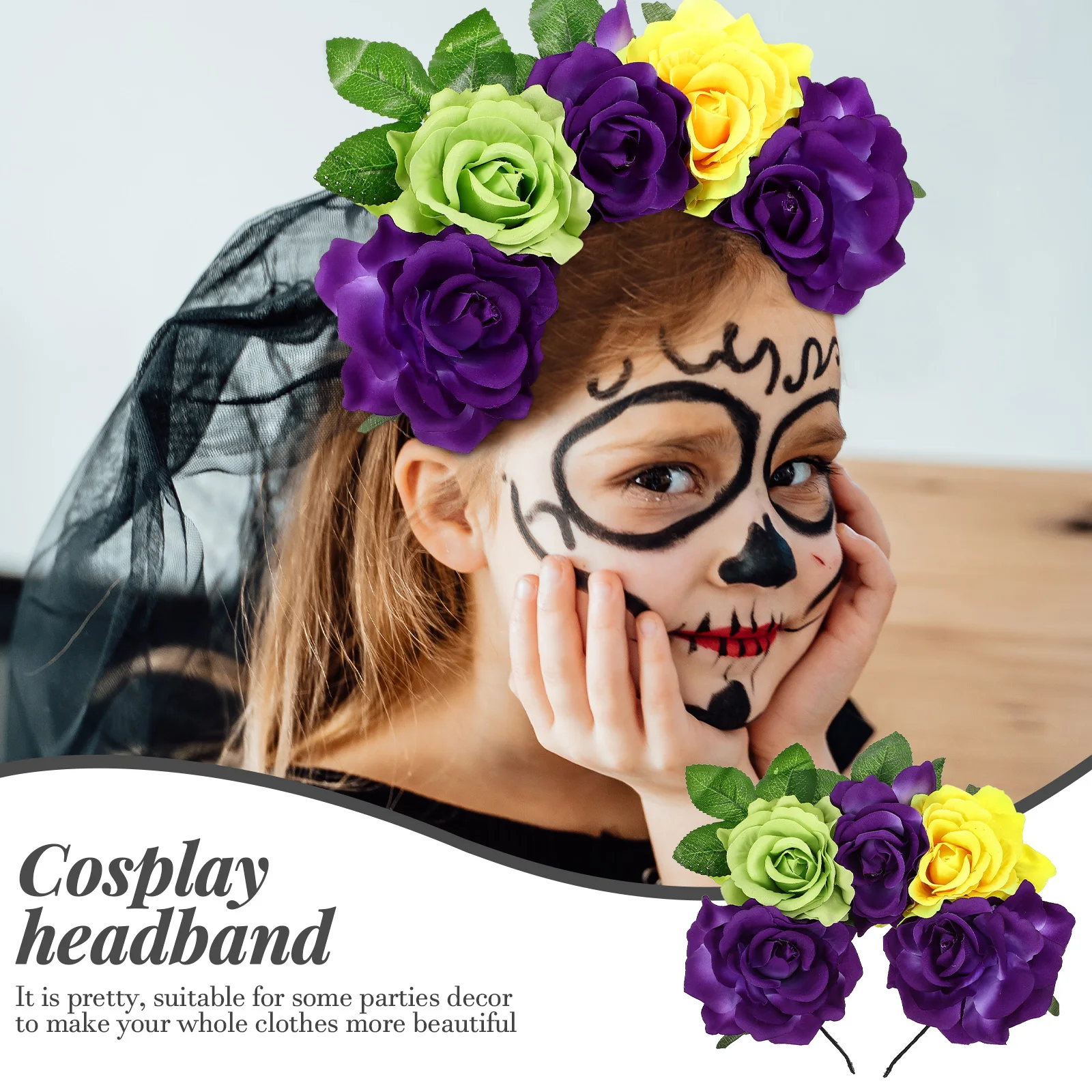 

Bridal Bride Flower Hair Accessories Multicolor Headdress Headband Woman Headpiece