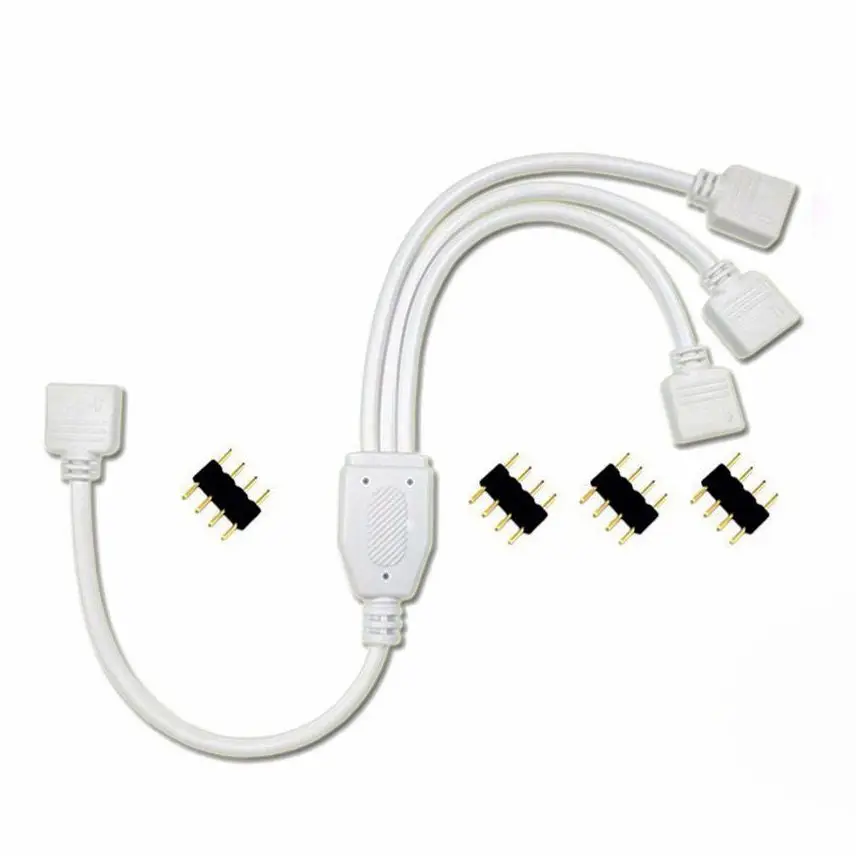 4-poliger RGB-LED-Streifen-Stecker 1 zu 1 2 3 4 5 Stecker Stromverteilerkabel 4-poliger Nadel-Buchsenstecker Kabel für RGB-LED-Streifen