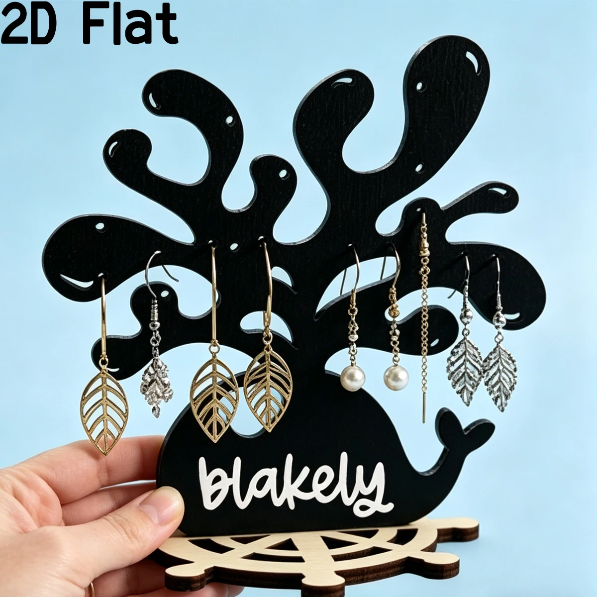1pc Custom black whale Wood Ac - Home Decor Organizer ulasan dan harga