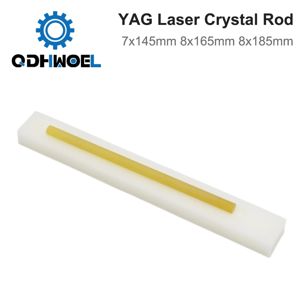 YAG Laser Crystal Rod 7x145mm 8x165mm 8x185mm for High Energy Pulse WeldingMachine