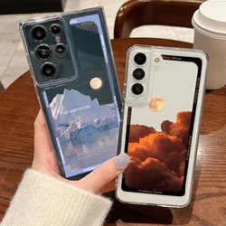 Cloud Snow Mountain Patterned Phone Case For Samsung Galaxy S24 S23 Ultra S22 S21 S20 FE A14 A34 A15 A25 A35 A55 5G Soft Cover