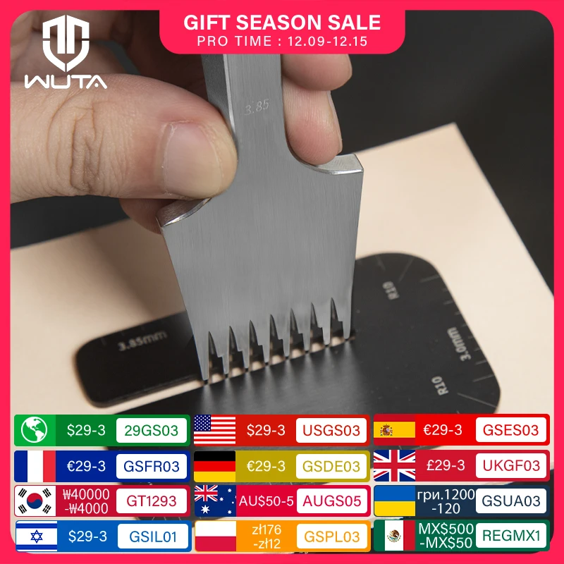 WUTA Leather Punch Aid Pulling Board Diamond Chisel Pricking Iron Aid Mate Auxiliary Tool DIY Leather Craft Press Chopping Tools