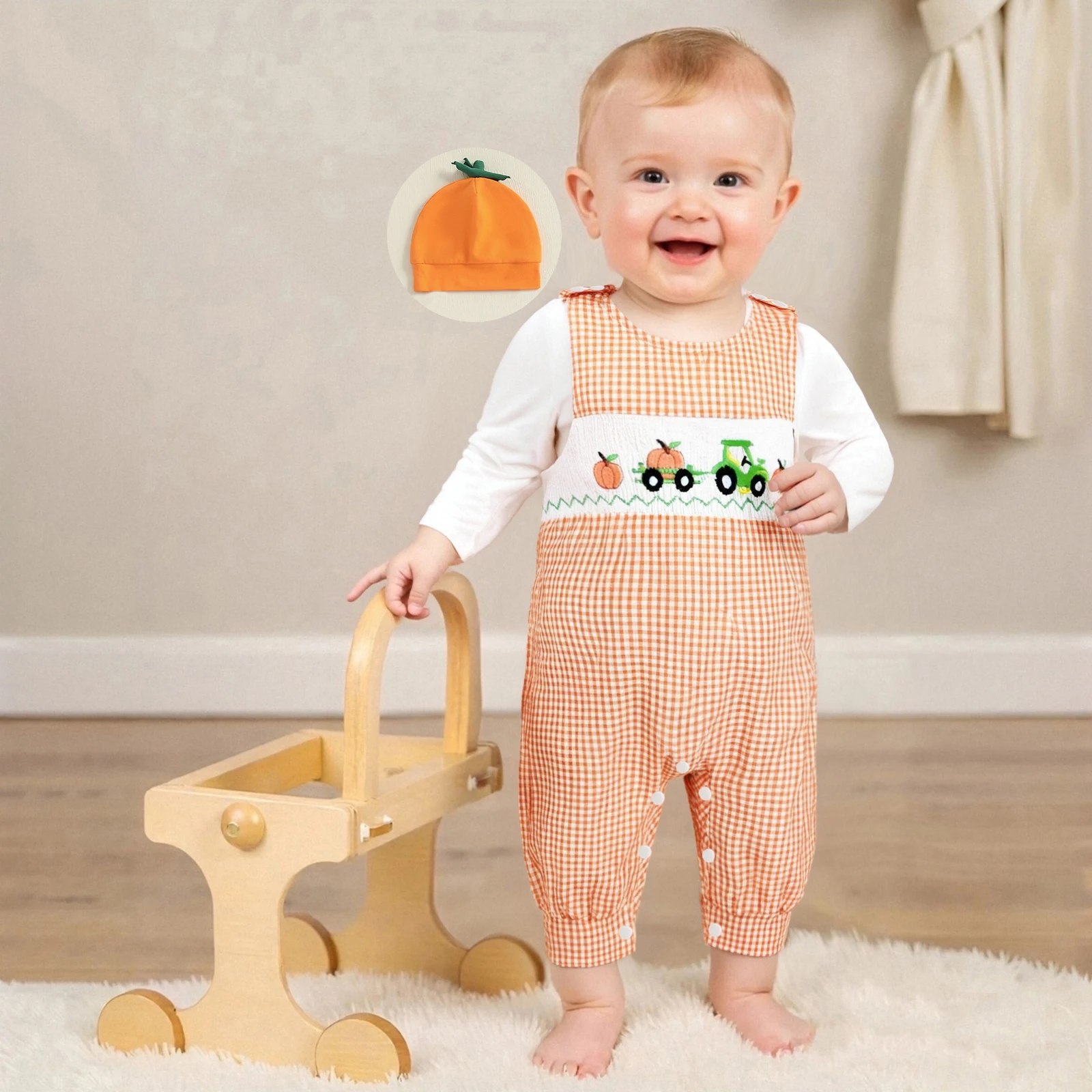 

Детская одежда для мальчиков на Хэллоуин, комбинезон с длинными рукавами и комбинезон без рукавов, шляпа, одежда для новорожденных, наряд