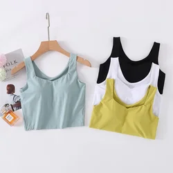 2024 Spring And Summer Ladies Modal Vest With Chest Pad Small Sling Multicolor Large Size Corset Tank Top Bralette Top Camisole