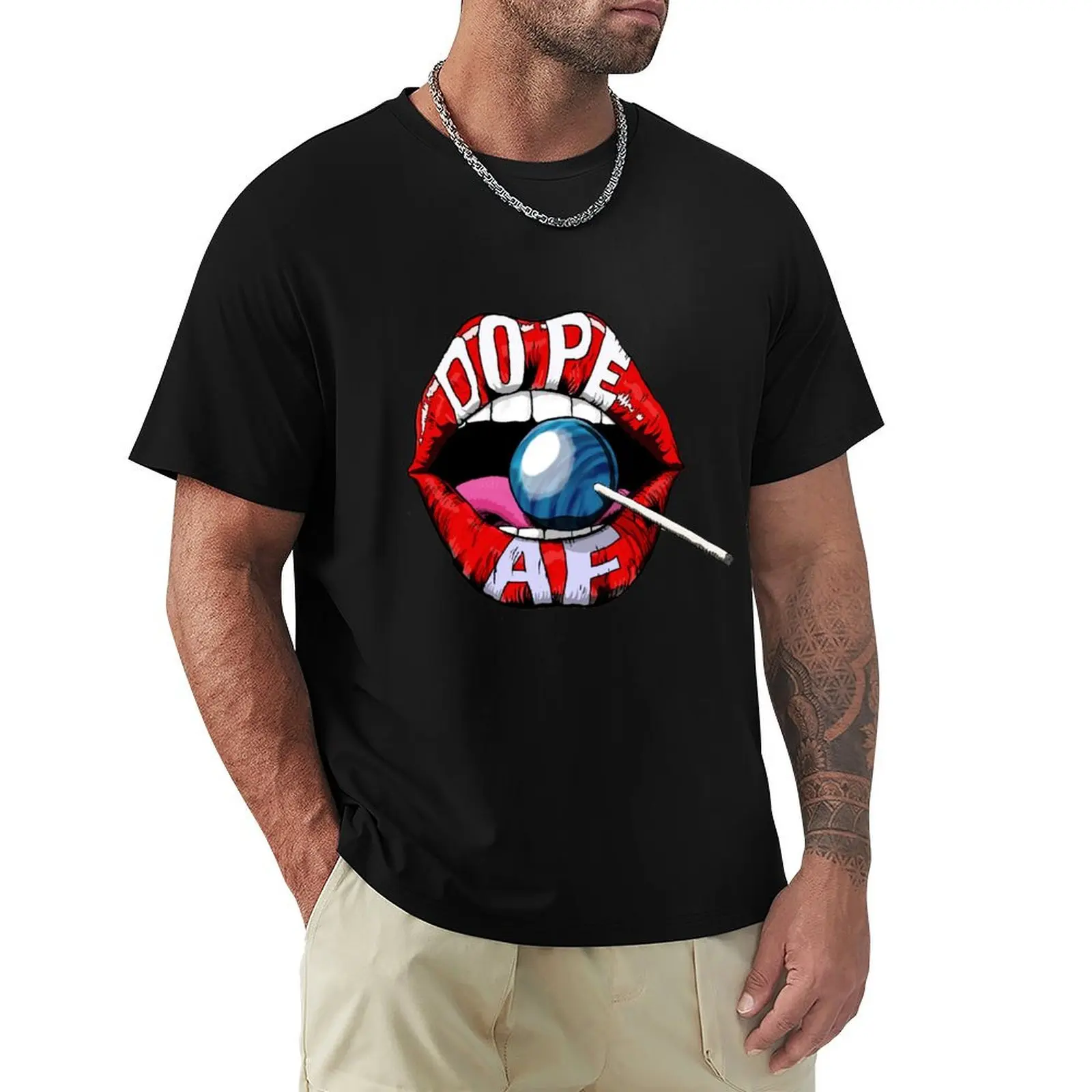 Dope Lips T-Shirt Sweat Resistant Workout Tee Shirt