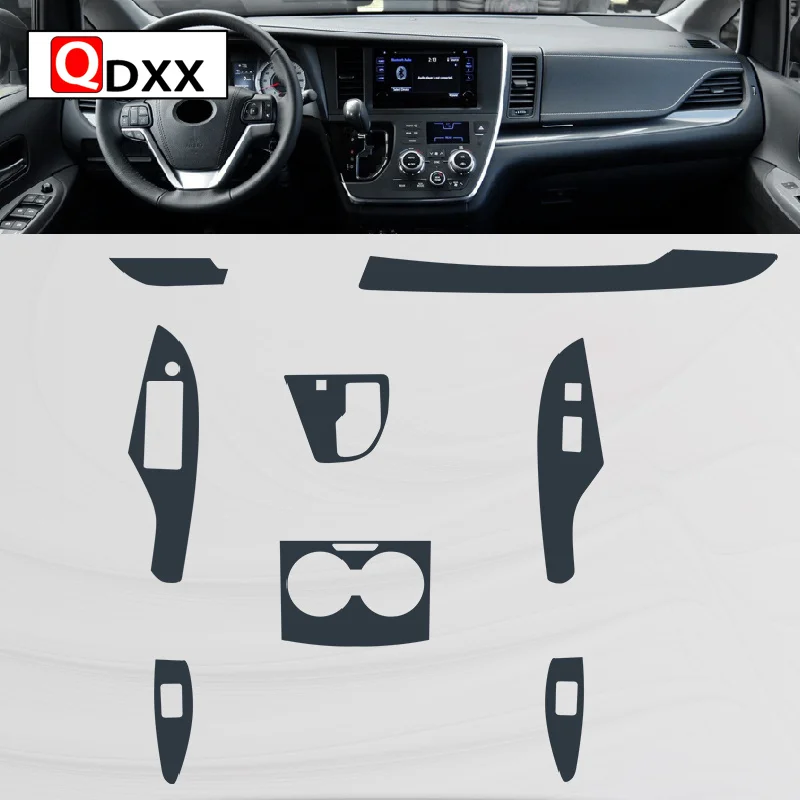 For Toyota Sienna 2017-2021Car Interior Center console Transparent TPU Protective film Anti-scratch Repair film Accessorie Refit