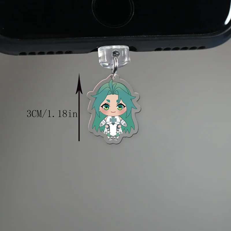 จุกปิดกันฝุ่นอะคริลิคสำหรับโทรศัพท์มือถือ iPhone Samsung Type-C TBHX รุ่น Nice Lucky สีฟ้า Queen พร้อมอุปกรณ์แขวน