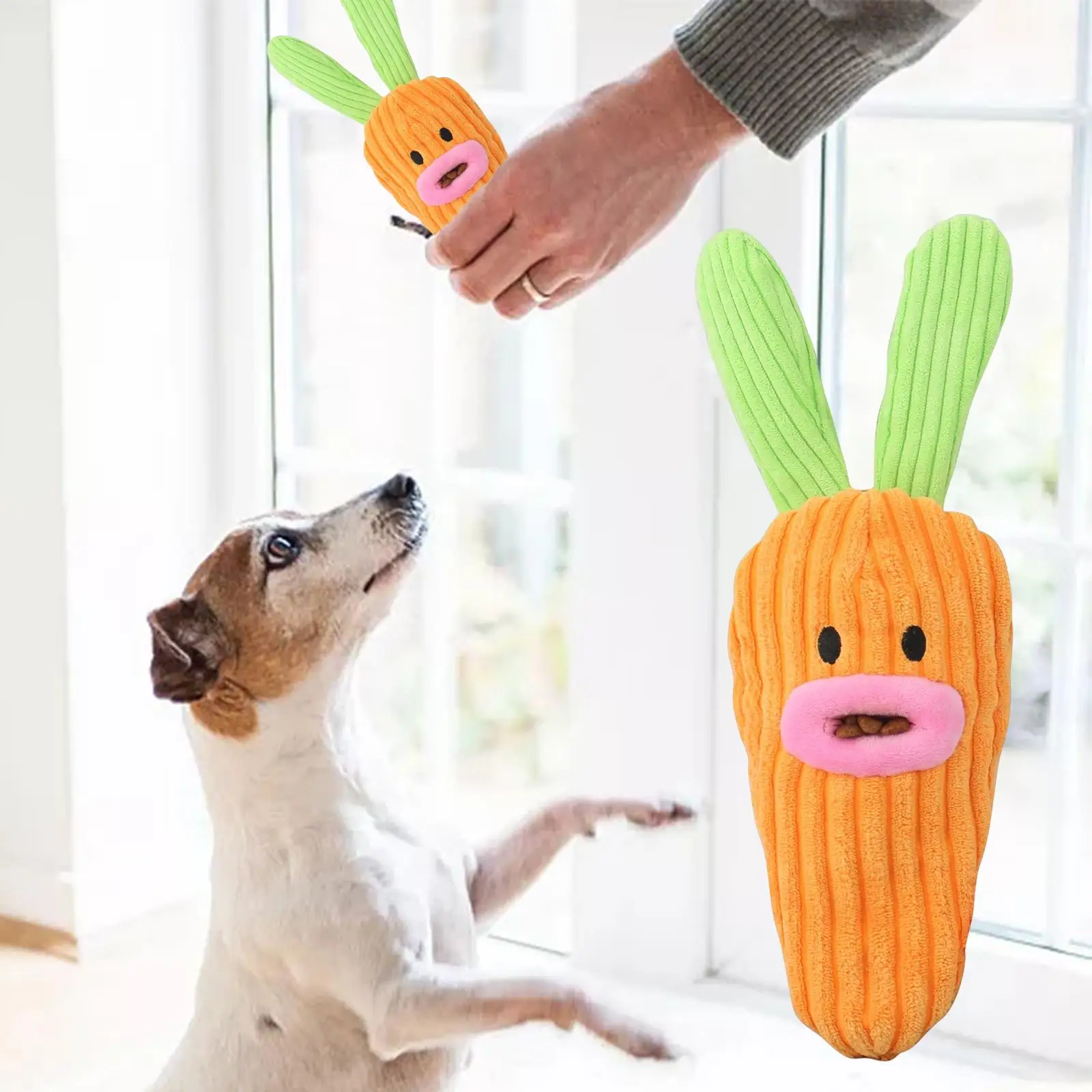 Cartoon Carrot Doll Food Leakage Interactive Game Chewing Toy for Pets Activity Small to Medium Breeds Dogs Exercise