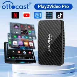 Otocast play2video pro caixa inteligente ai sem fio carplay android adaptador automático para youtube/netflix/tik tok/iptv sistemas inteligentes de carro