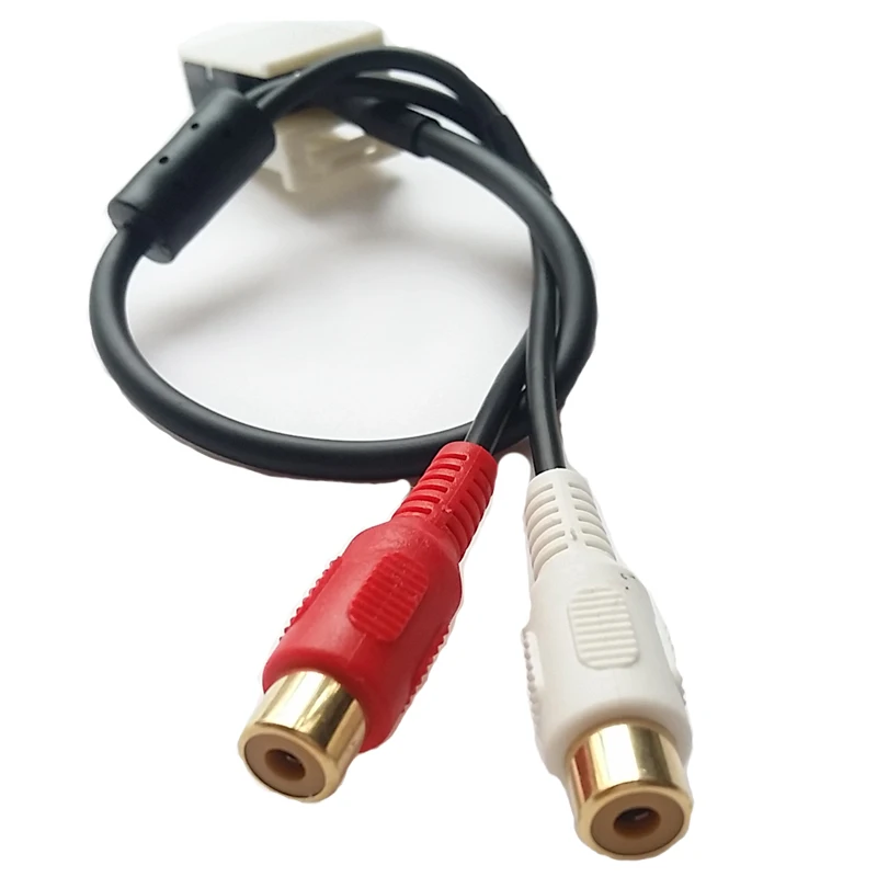 Biurlink Car Stereo Audio 2RCA Cable Adapter For BMW E60 E63 E64 E65 E66 E81 E82 E87 E88 E70 E90 E91 E92