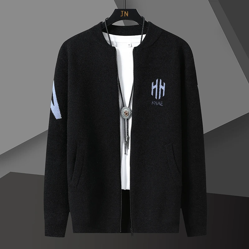 

Knit Men 's Clothing Cardigan Men Wool Cotton Sweatercoat Striped Fashion christmas Autumn Knitted Sweater Coat Jackets