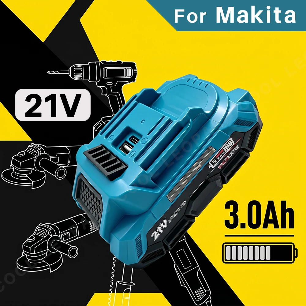 

21V 3.0Ah Lithium Battery for Makita 18V LXT Series Replacement BL1830B BL1840 BL1850 Cordless Drill Grinder Wrench with BMS