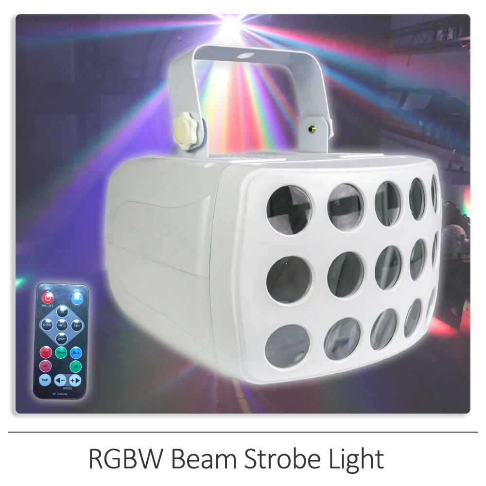 LED RGBW 15 Head Beam Strobe Spotlight Colorful DJ Party Light Projector Stage Effect Lighting For Home Entertainment