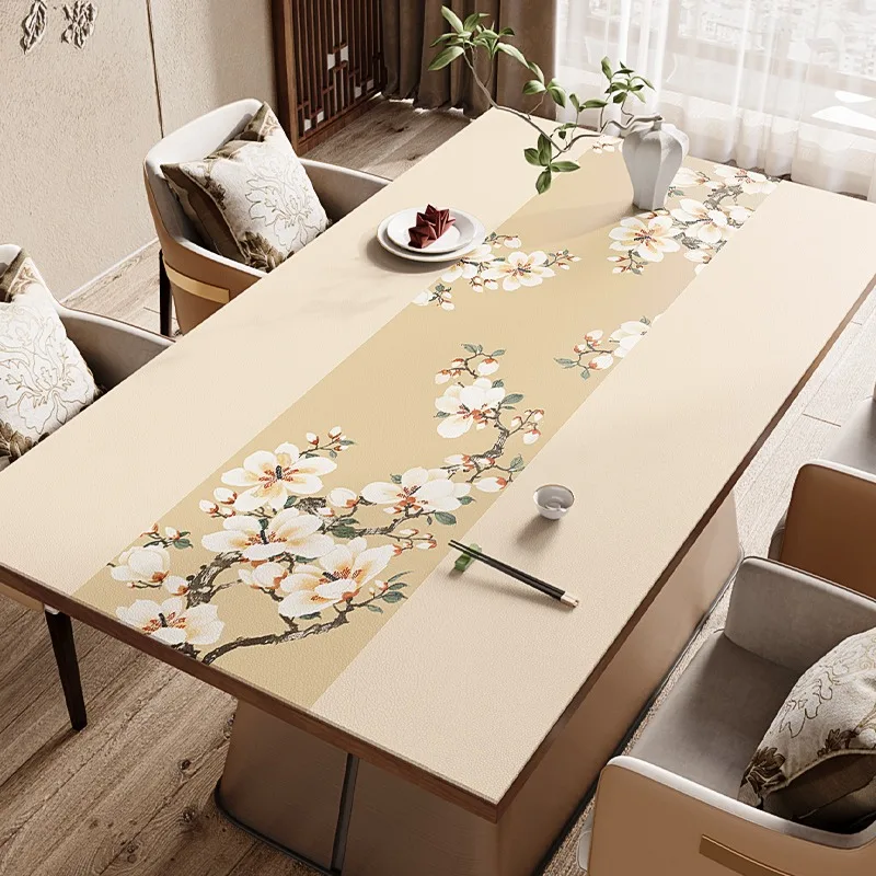 New Chinese Style Dining Table Mats No-wash Waterproof Oil-proof PVC Anti-scalding HOME Soft Cushion Coffee Table TV Cabinet Mat