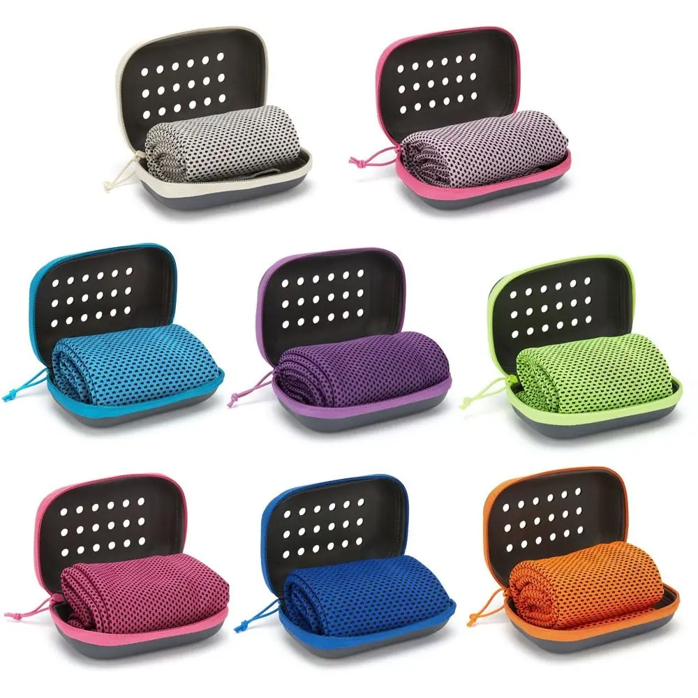 High Quality EVA Boxed Cold Sports Towel Camping Sports Cooling Ice Towel Portable Microfiber Fitness Cool Towel