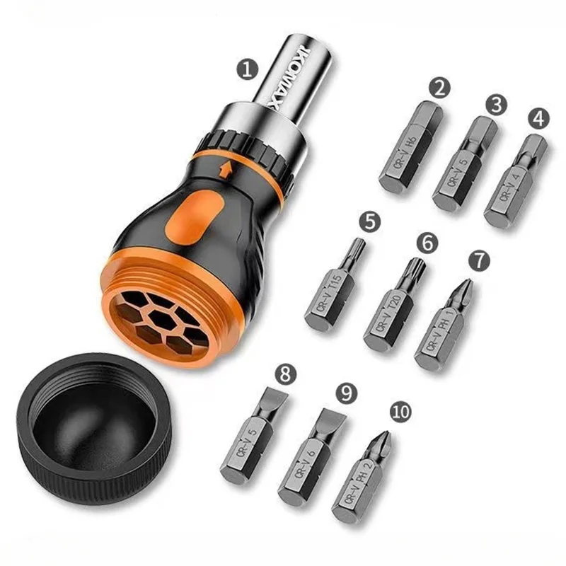  9 in 1 Screwdriver Set Multifunctional Professional Maintenance Portable Replaceable Magnetic Drill Bit Hand Screwdrivers