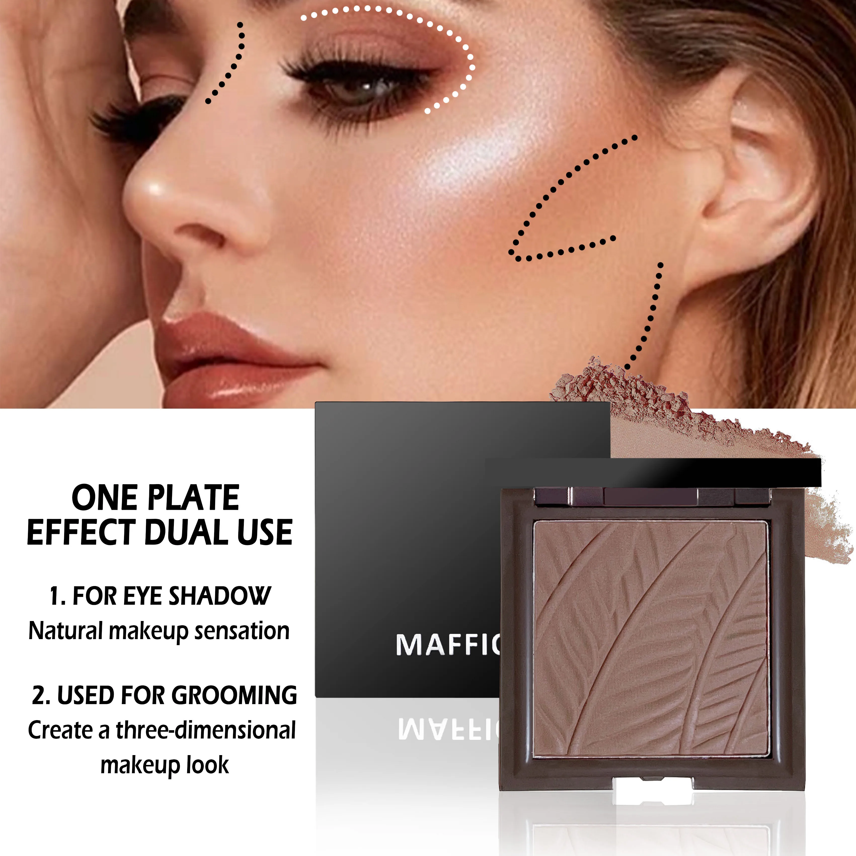 Pigmented Shimmer Highlighter Palette, Long-Lasting Delicate Glitter Highlight for All Skin Tones