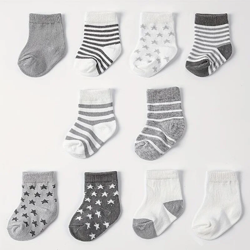 5 Paare/Los Neue gestreifte Babysocken für Frühling und Herbst