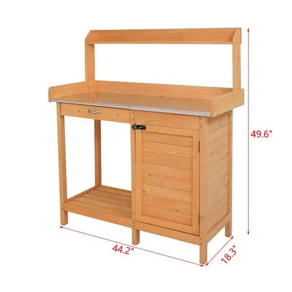 Potting Workbench Garden Tool Storage Cabinet 112x46x125cm Work Station, Customized