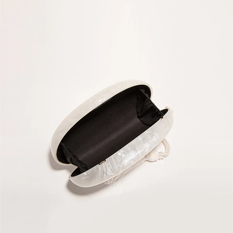Women Acrylic Box Evening Clutch Bag with tassel For Wedding Party Luxury Purses Designer Handbags High Quality