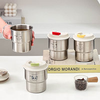 WORTHBUY Cute 400Ml 304 Stainless Steel Milk Coffee Cup Heat Resistance Drinking Cup Portable Durable Leak-proof Coffee Mug