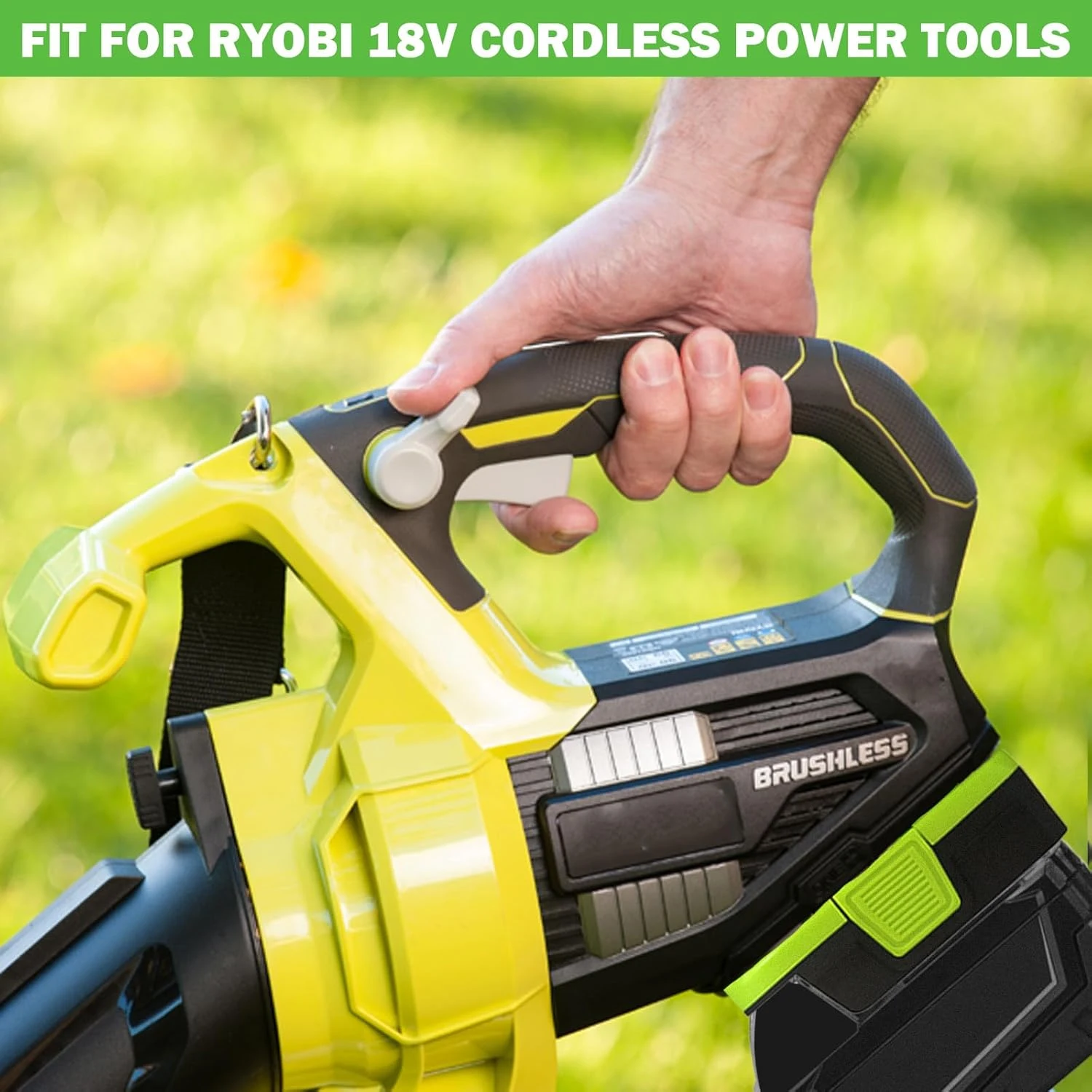 محول بطارية متوافق مع DeWalt 18V/20V ومتوافق مع Milwaukee 18V للعمل لأدوات Ryobi One+ 18V DM18RL (بدون USB)