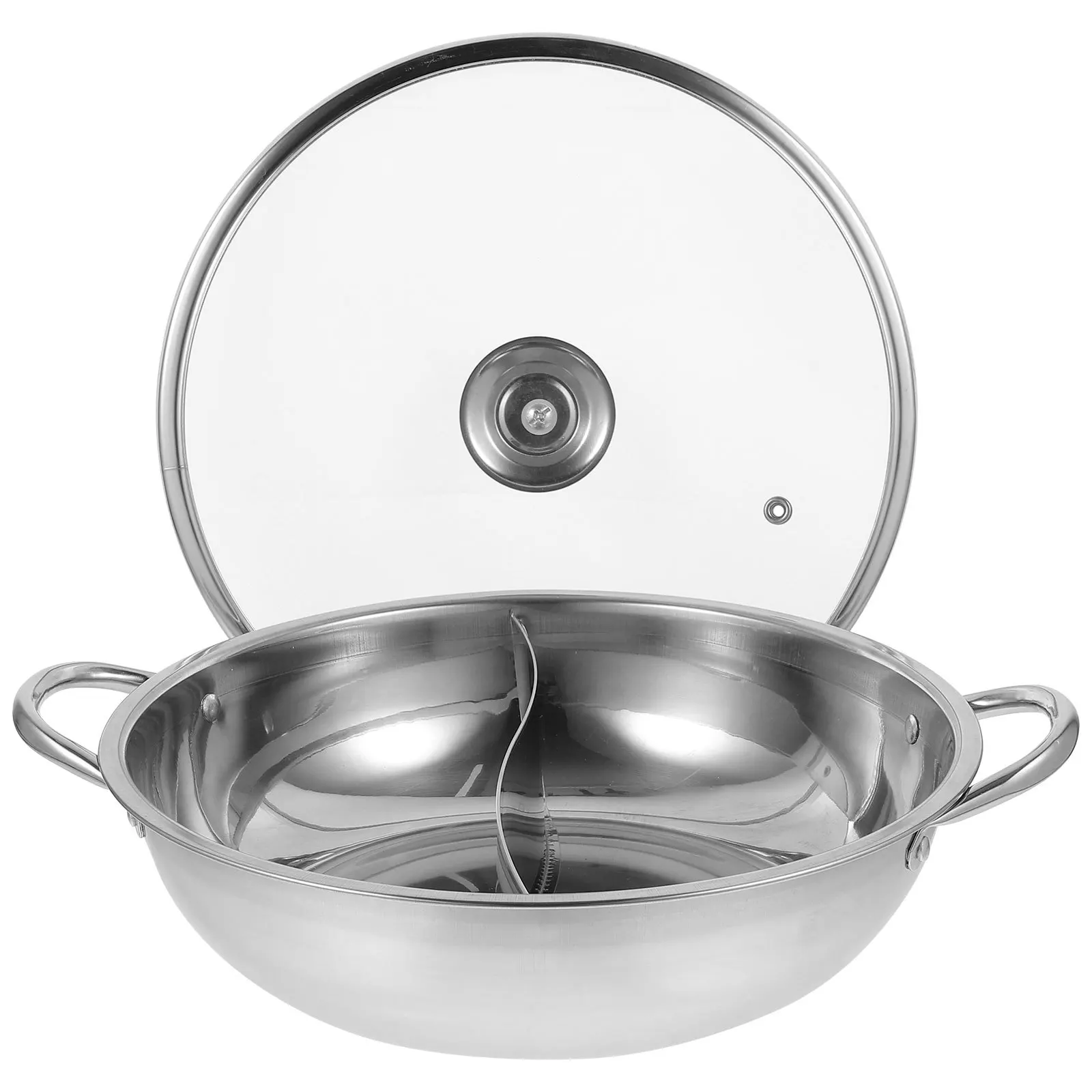 

Divided Double Flavor Hot Pot Stock Pot Household Kitchen Supply Thickened Two-Flavor Hotpot Pan Induction Gas Stove Universal