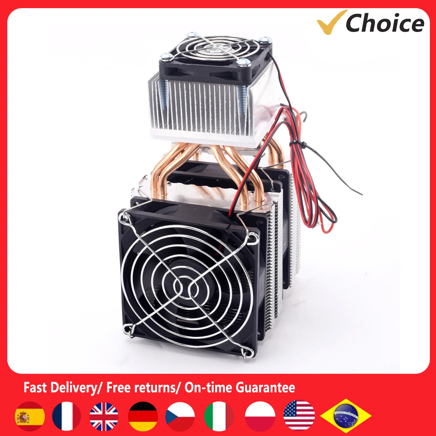 DIY Thermoelectric Cooler Semiconductor Refrigeration 120W High Power Cooling Device Peltier Refrigeration Air Cooling System