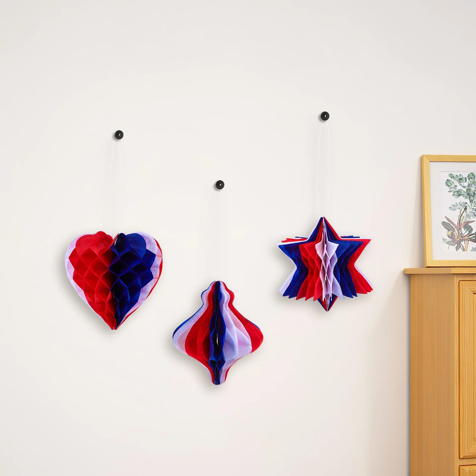 

6Pcs Independence Day Honeycomb Balls Red White Blue Hanging Decorations Usa 4th of July Holiday Party Memorial Patriotic Decor