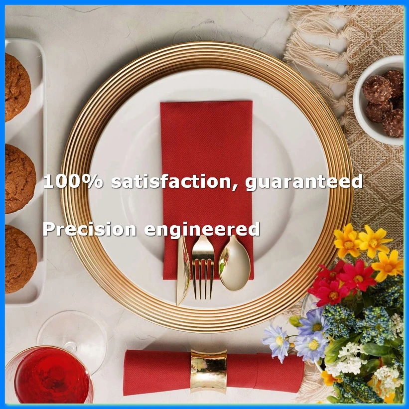 

50PCS Disposable Dinner Napkins with Built-in Flatware Pocket,Prefolded Cloth Like Paper Napkins for Wedding Party Red-ABYS