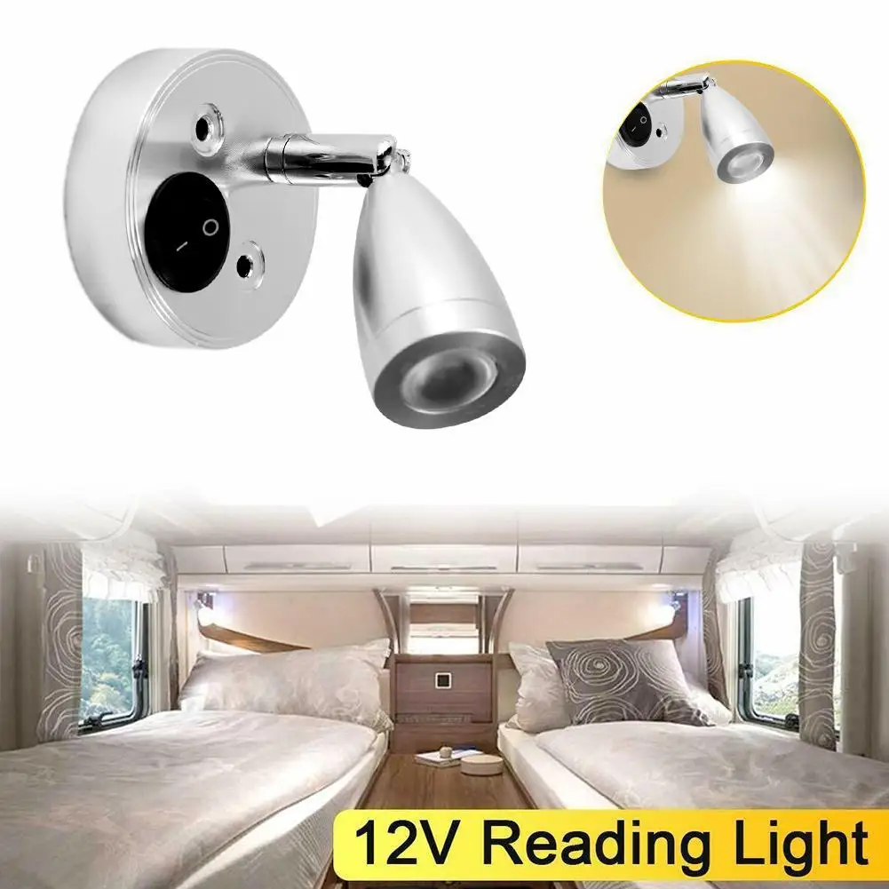 RV Interior 12V LED Reading Led Spot Light Dimmiable 180 Degree Rotatable Lamp For Boat Caravan Motorhome Trailer Truck Yacht