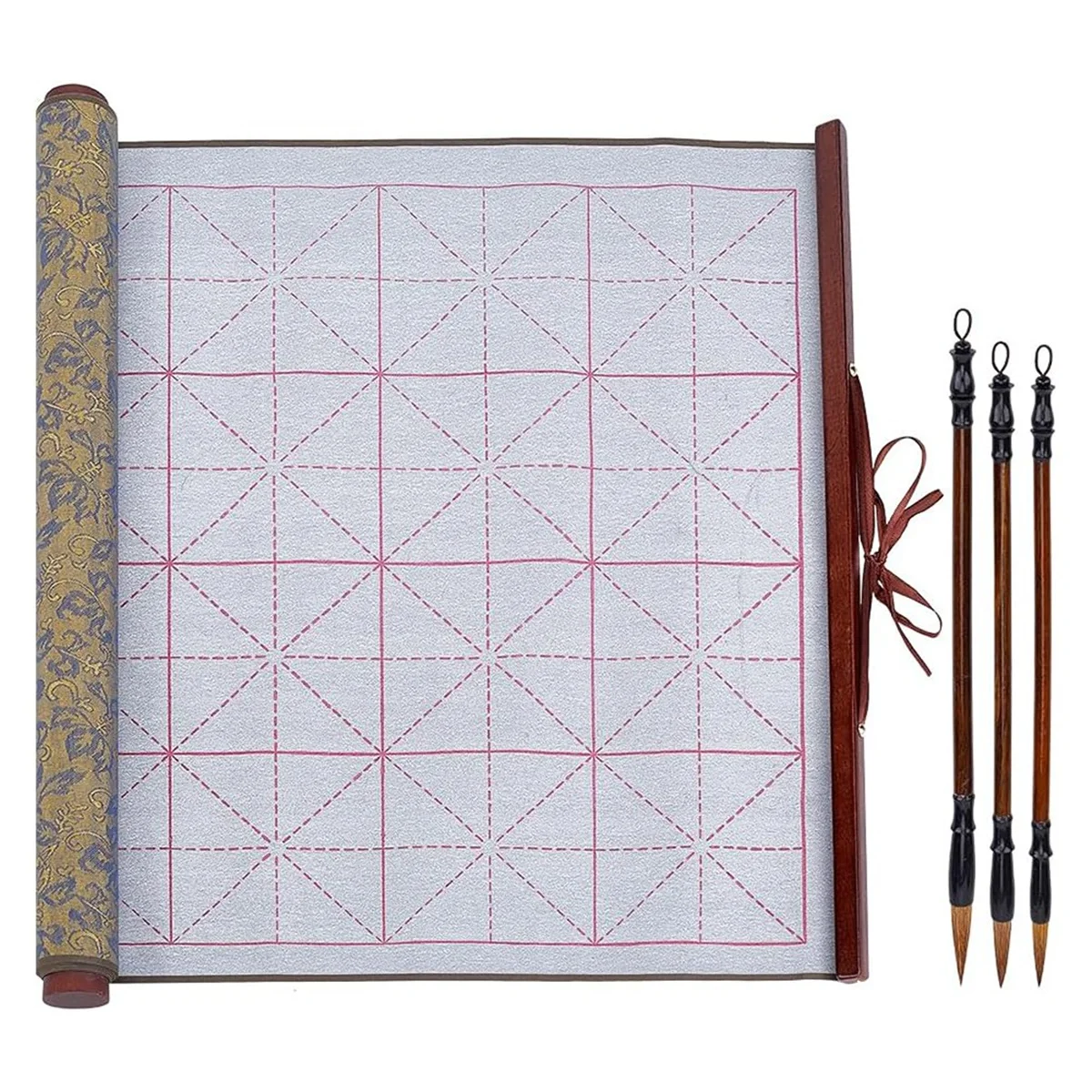 Gfc-Reusable Water Writing Magic Cloth Inkless Chinese Calligraphy Set of 3 Traditional Calligraphy Writing Brush Pens Set 2