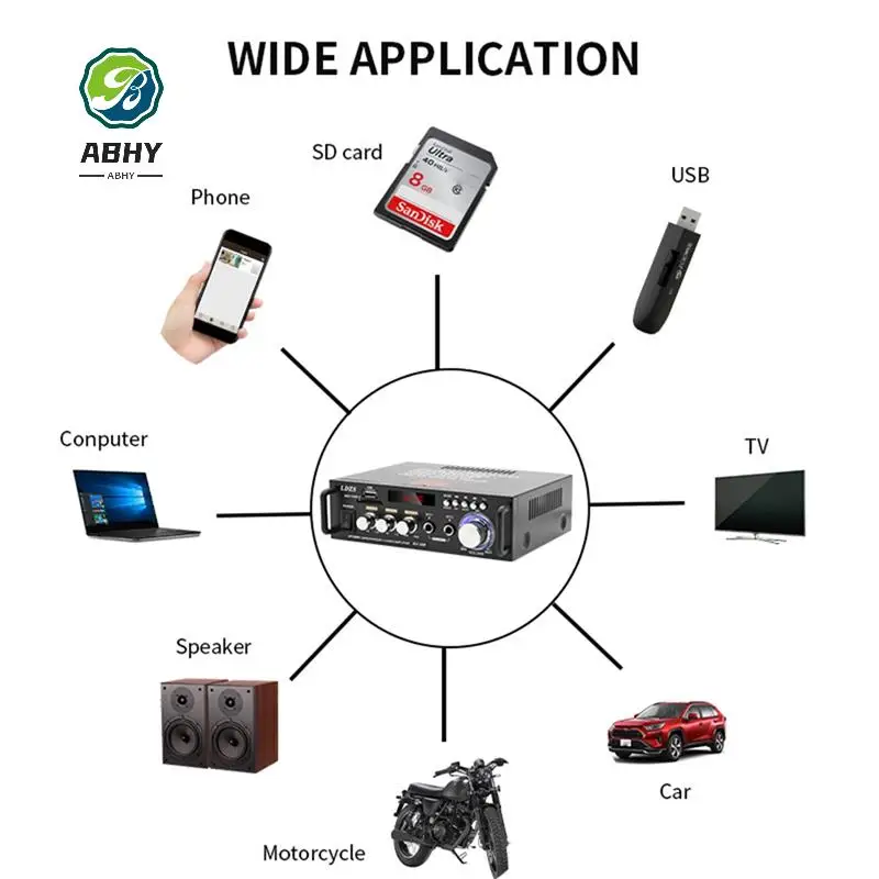 

ABHY-LDZS Автомобильный усилитель мощности Bluetooth, динамик, автомобильный усилитель мощности, Bluetooth-динамик, усилитель мощности для домашнего использования, автомобиля