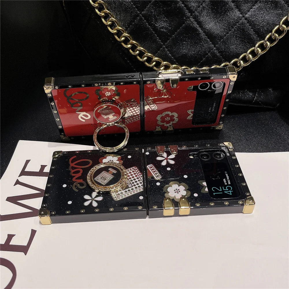 Luxury Glitter Perfume Bottle Cover For Samsung Galaxy Z Flip 6 Z Flip 5 Flower Case For Samsung Galaxy Z Flip 4 Z Flip 3 image 4