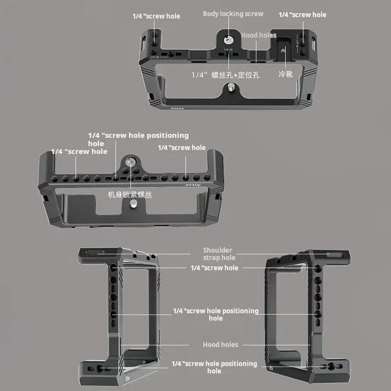 Gaiola de monitor NITZE para SmallHD Indie 5 / Cine 5 Display expansão de gaiola de coelho JT-S03A JT-S03B