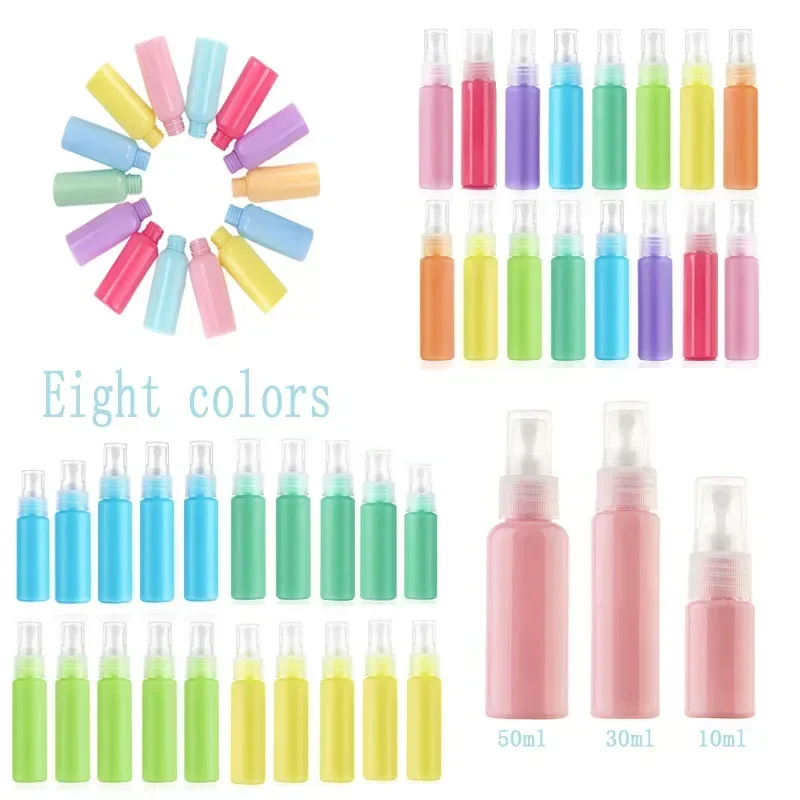 

100Pcs Portable 10ml-50ml Plastic Fine Mist Spray Bottles Refillable Empty Travel Containers For Lotion Perfumed Toner Alcohol