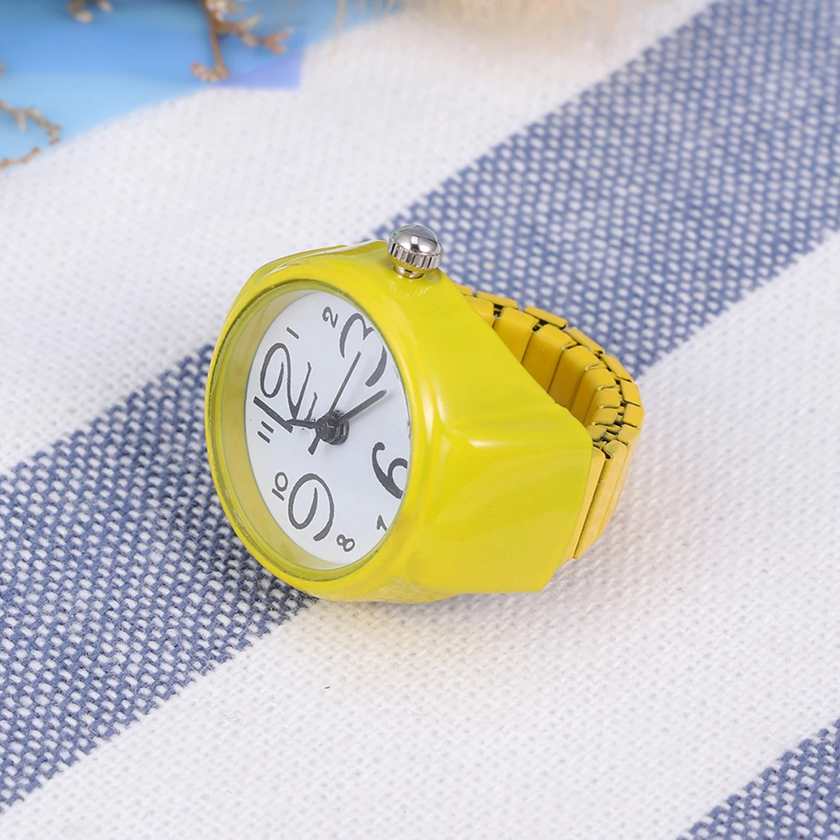 

2pcs Watch Ring Adjustable Quartz Glass Mirror Watches for Women Stylish Finger Clock Necklace Pocket Jewelry Gift