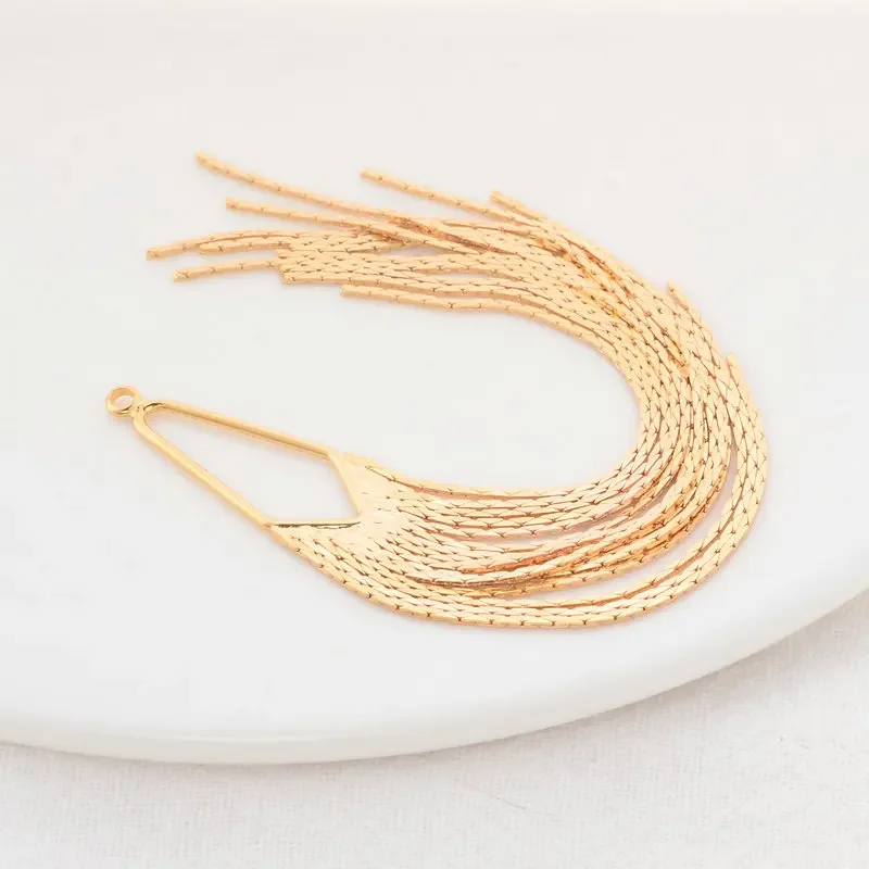 125MM 14K Gold Color Brass Chain Tassel Charms Pendants High Quality Jewelry Making Supplies Diy Findings